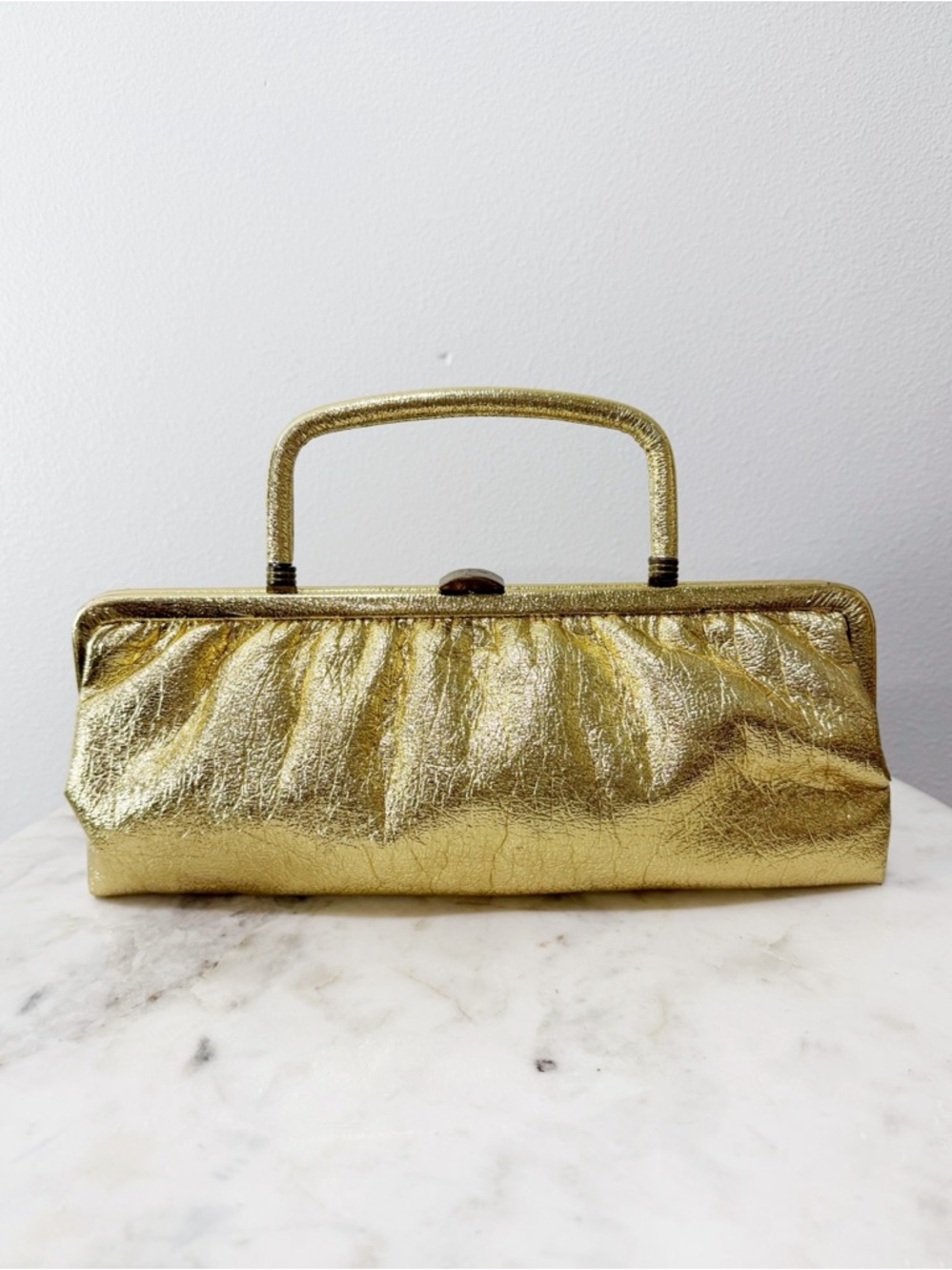 Vintage Bobbie Jerome Metallic Lame Clutch Evening Bag Purse 1950’s